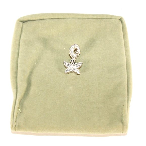 Judith Ripka Charms /Troll Bead – Drop Heart Butterfly Diamonique(R) - Picture 3 of 4